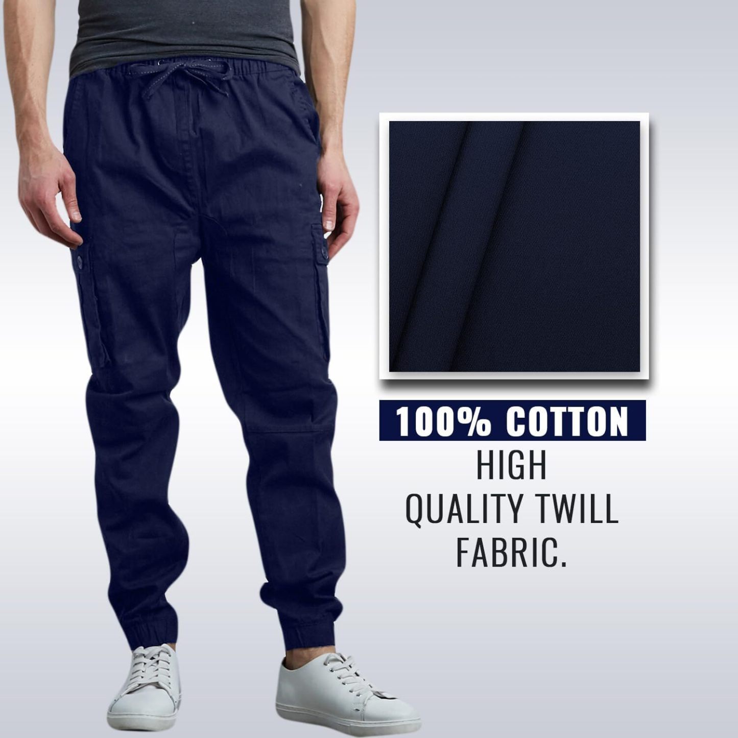 Last Day Promotion🔥3-Pack Men's Cotton Flex Stretch Cargo CombatJogger Pants (Sizes, S-6XL)