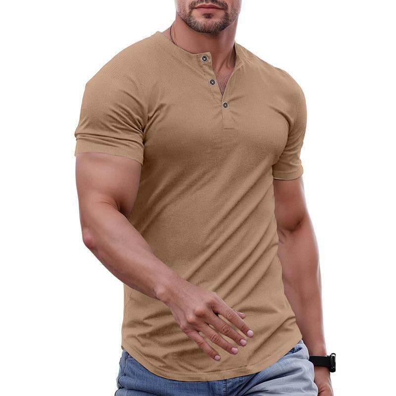 Men's simple and fitted stand-collar harem shirt