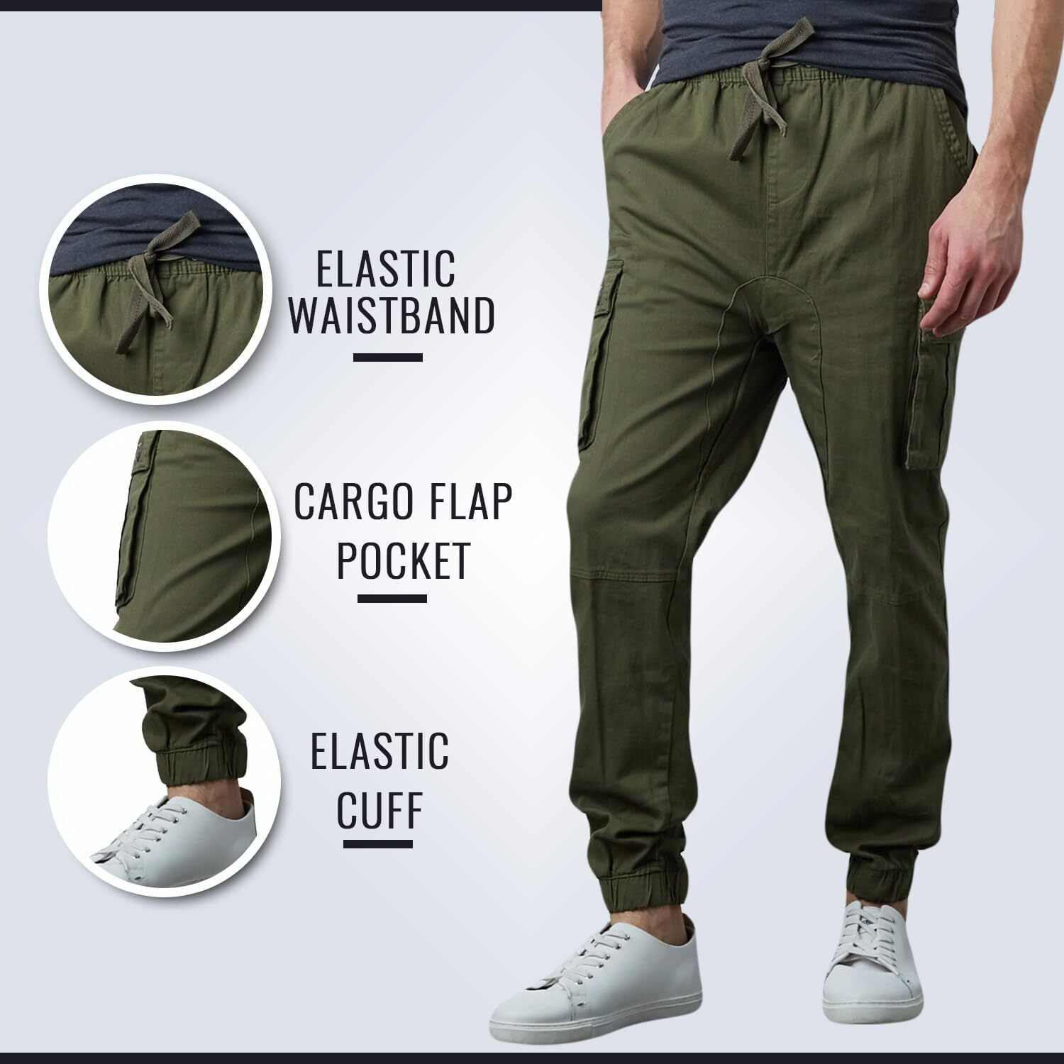 Last Day Promotion🔥3-Pack Men's Cotton Flex Stretch Cargo CombatJogger Pants (Sizes, S-6XL)
