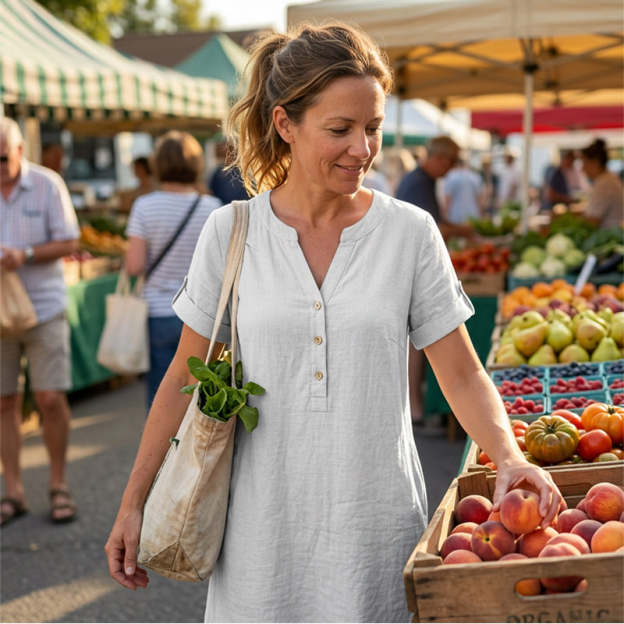 🏖️ LIMITED-TIME 90% OFF! 👗Women's V-Neck Tunic Dress – Relaxed Fit, Pockets & Breathable