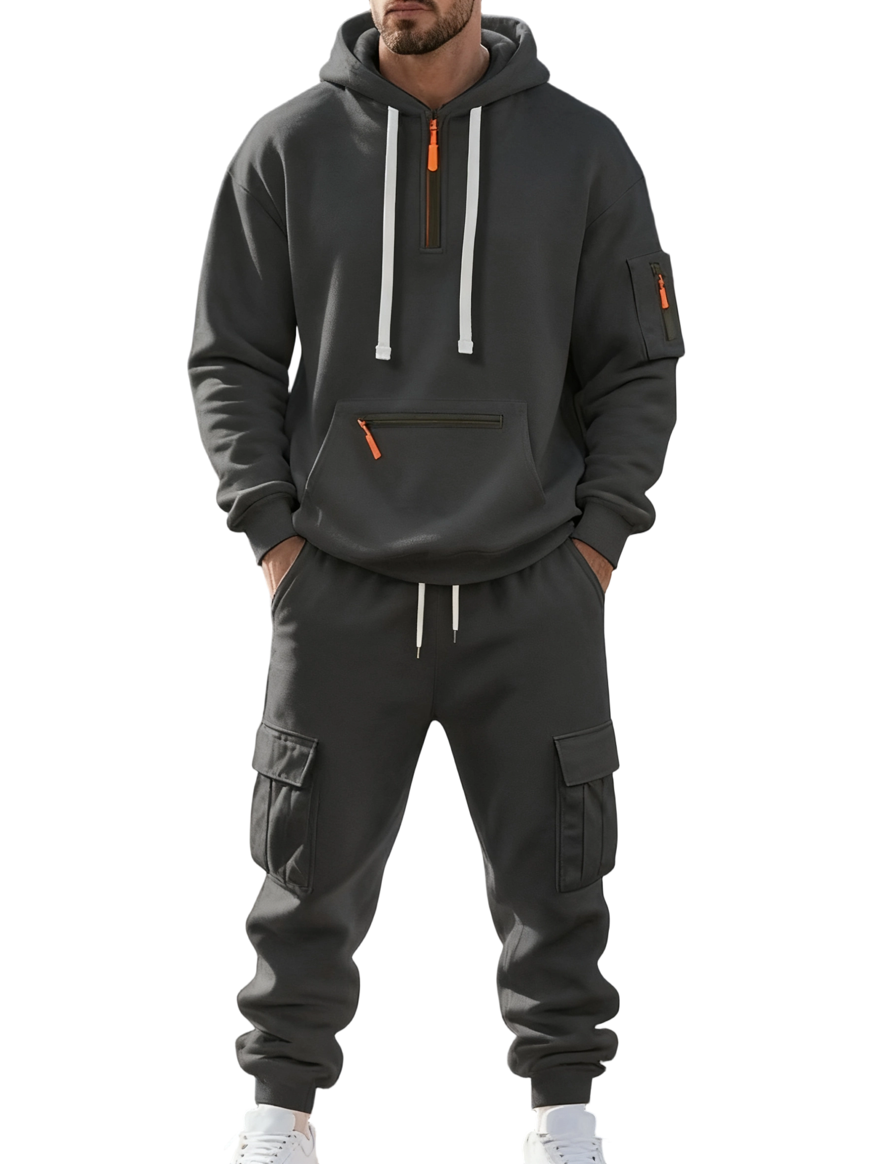 7 SETS $27,Clearance sale!Men’s Winter Fleece-Lined Set – Warm Casual Workwear Outfit with Multi-Pocket Jacket & Pants
