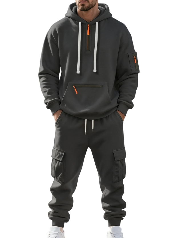 7 SETS $27,Clearance sale!Men’s Winter Fleece-Lined Set – Warm Casual Workwear Outfit with Multi-Pocket Jacket & Pants