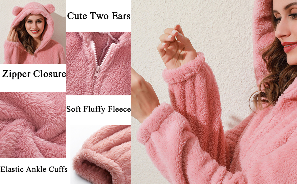 Fuzzy one-piece pajamas, onesies for women, adult onesie, adult onesie pajamas for women