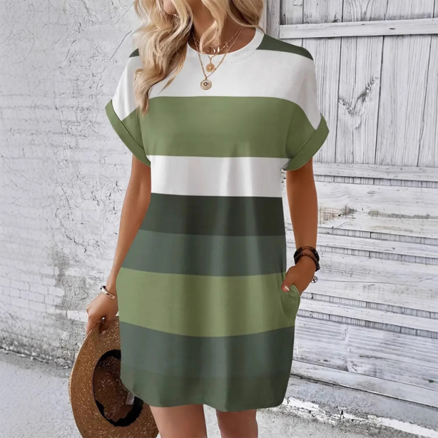 🥳2026 HOT SALE🥳💞50K+ SOLD!🏖️💨 90% OFF! Striped Midi Dress – Lightweight & breathable, effortless drape. Beach cover-up to evening dinner, one dress does it all. Pink, green, sky blue & more. 🌊✅