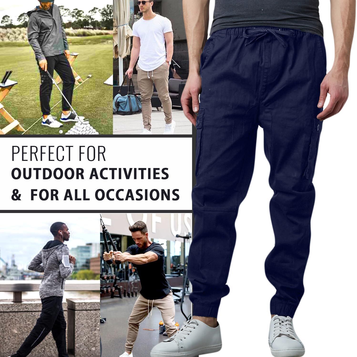 Last Day Promotion🔥3-Pack Men's Cotton Flex Stretch Cargo CombatJogger Pants (Sizes, S-6XL)