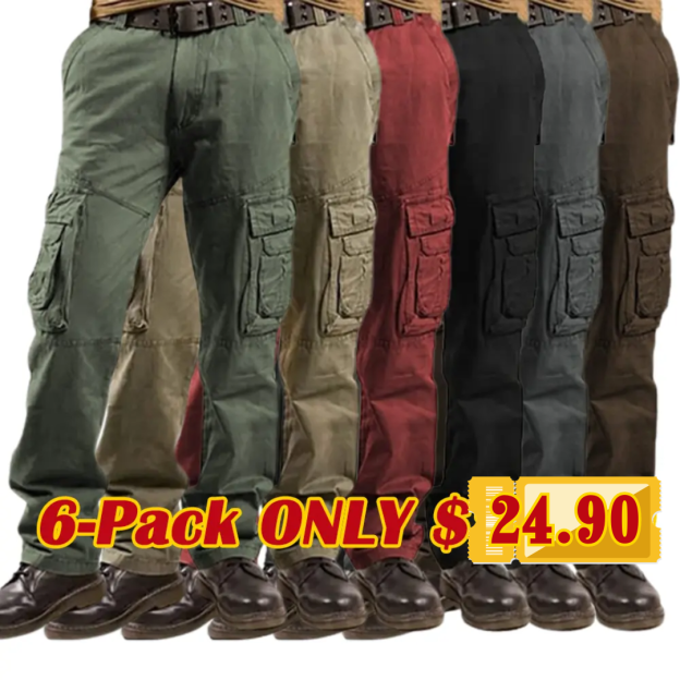 6-parks Men's Cargo Pants Cargo Trousers Hiking Pants Pocket Plain Comfort Breathable Outdoor Daily Going out 100% Cotton Fashion