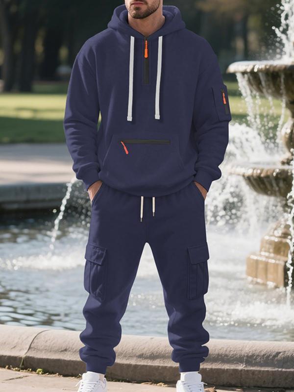 7 SETS $27,Clearance sale!Men’s Winter Fleece-Lined Set – Warm Casual Workwear Outfit with Multi-Pocket Jacket & Pants