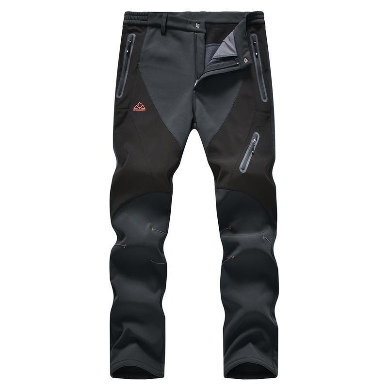 Men's All-Weather Insulated Cargo Pants - Waterproof Winter Snow Trousers with Fleece Lining