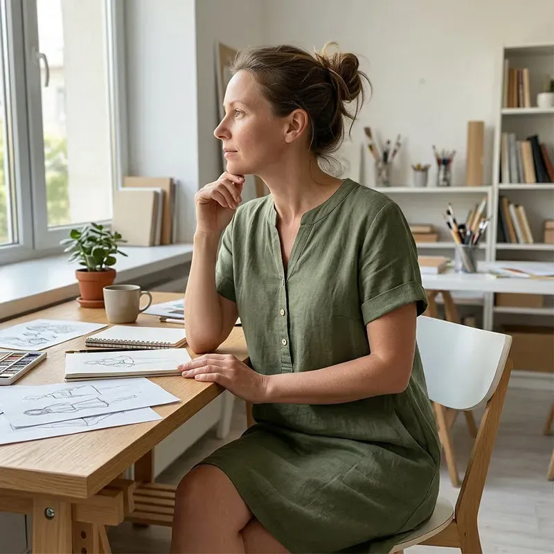 🏖️ LIMITED-TIME 90% OFF! 👗Women's V-Neck Tunic Dress – Relaxed Fit, Pockets & Breathable