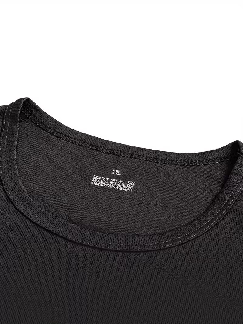 fathers day gift 10pcs mens quick dry breathable 100 polyester workout t shirts solid color crew neck short sleeve tees for running gym outdoor activities machine washable summer activewear gym outfits for men Product details 5