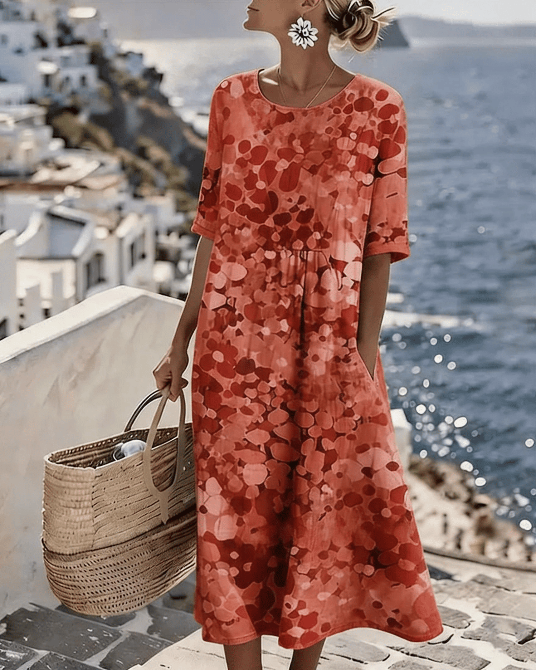 Last Day 89% OFF 🔥 🌼 COLOUR BLOOM: Bright, Soft, Effortless Watercolor Milk Silk Dress