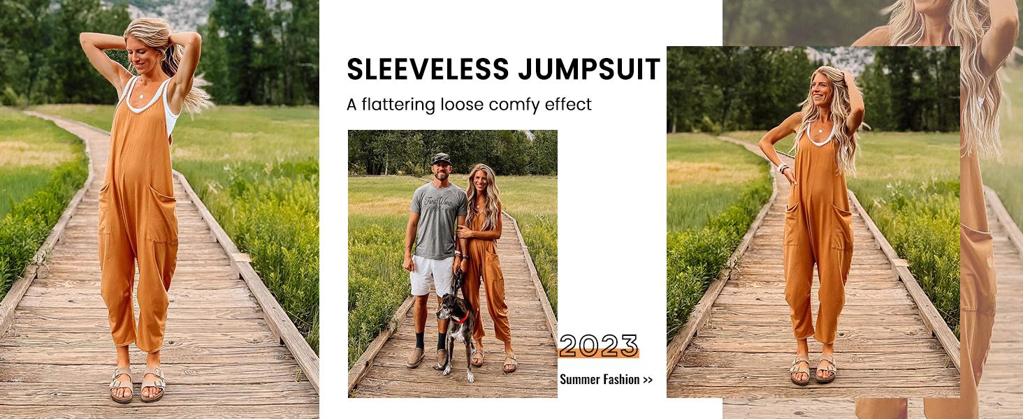 Tanming Women's Causal Jumpsuits V Neck Sleeveless Harem Overalls Stretchy Adjustable Strap Romper with Pockets #SpringStatements Tanming Women's Causal Jumpsuits V Neck Sleeveless Harem Overalls Stretchy Adjustable Strap Romper with Pockets #SpringStatements