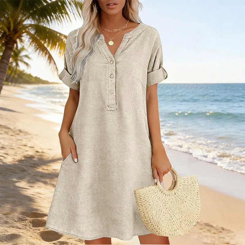 90% OFF NOW! 🏆Women's Casual V-Neck Tunic Dress with Pockets