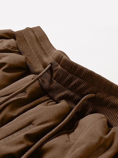 Men's Fleece Lined Casual Pants, Drawstring Waist, Zipper Pockets, Windproof Thick Fabric, Fall & Winter Outdoor Wear