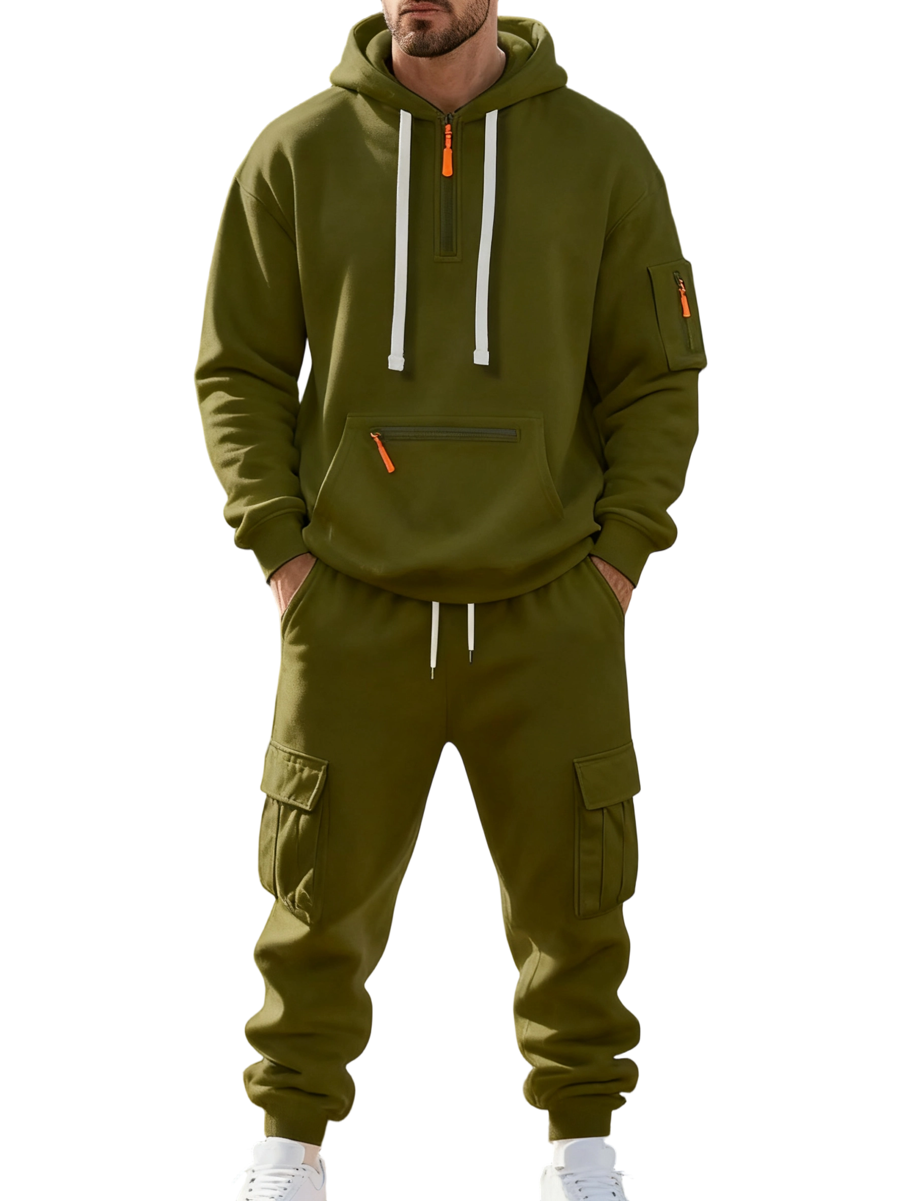 7 SETS $27,Clearance sale!Men’s Winter Fleece-Lined Set – Warm Casual Workwear Outfit with Multi-Pocket Jacket & Pants