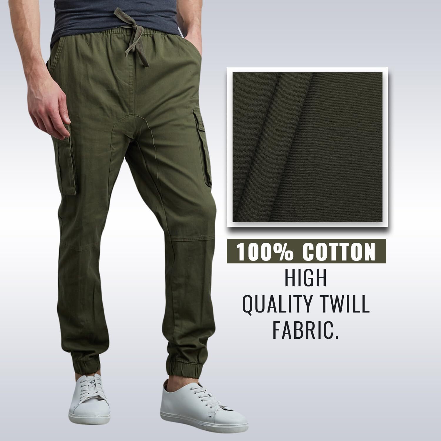 Last Day Promotion🔥3-Pack Men's Cotton Flex Stretch Cargo CombatJogger Pants (Sizes, S-6XL)