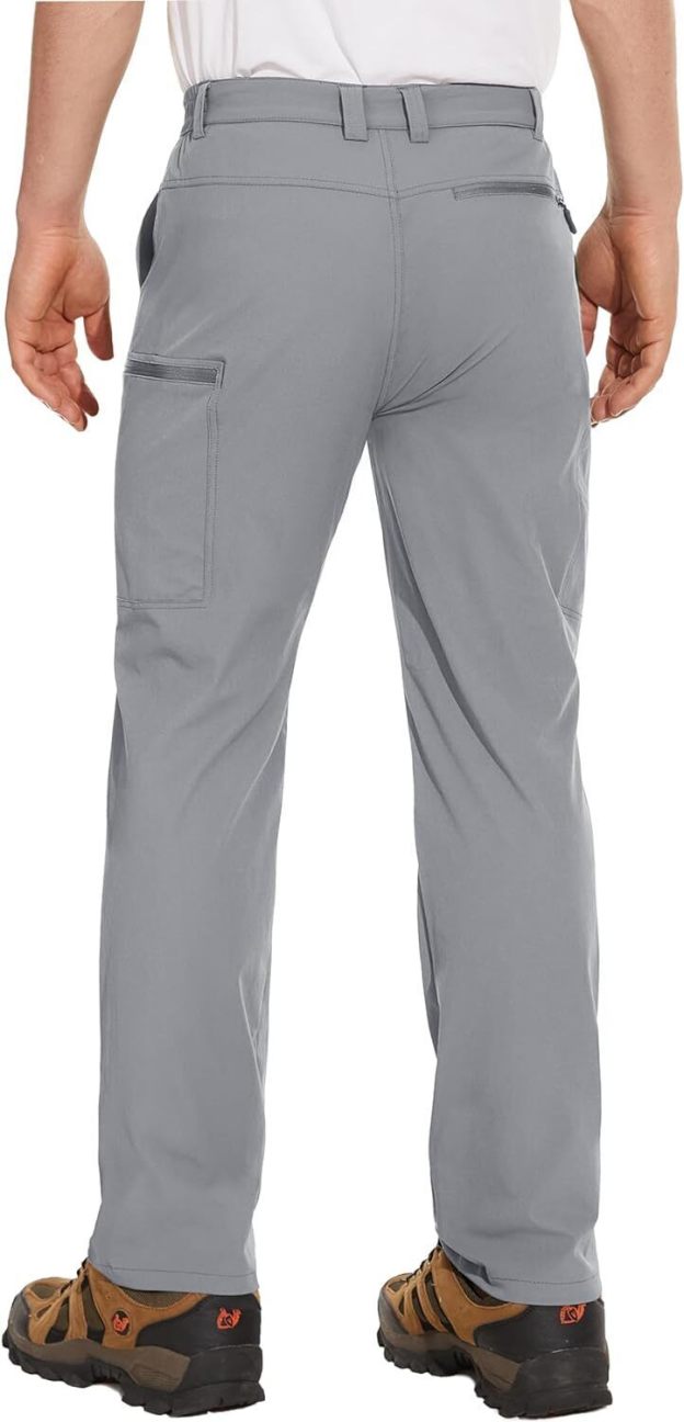 7-park Men's Hiking Pants 6 Pockets,Water Resistant Ripstop Outdoor Pants,Lightweight Quick Dry Fishing Work Pants