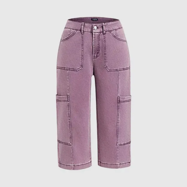 ⚡FINAL SALE⚡- Women's Mid-Rise Straight-Leg Cropped Pants