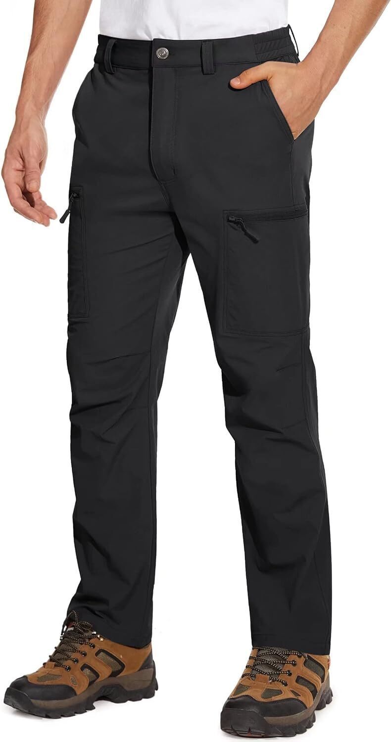 7-park Men's Hiking Pants 6 Pockets,Water Resistant Ripstop Outdoor Pants,Lightweight Quick Dry Fishing Work Pants