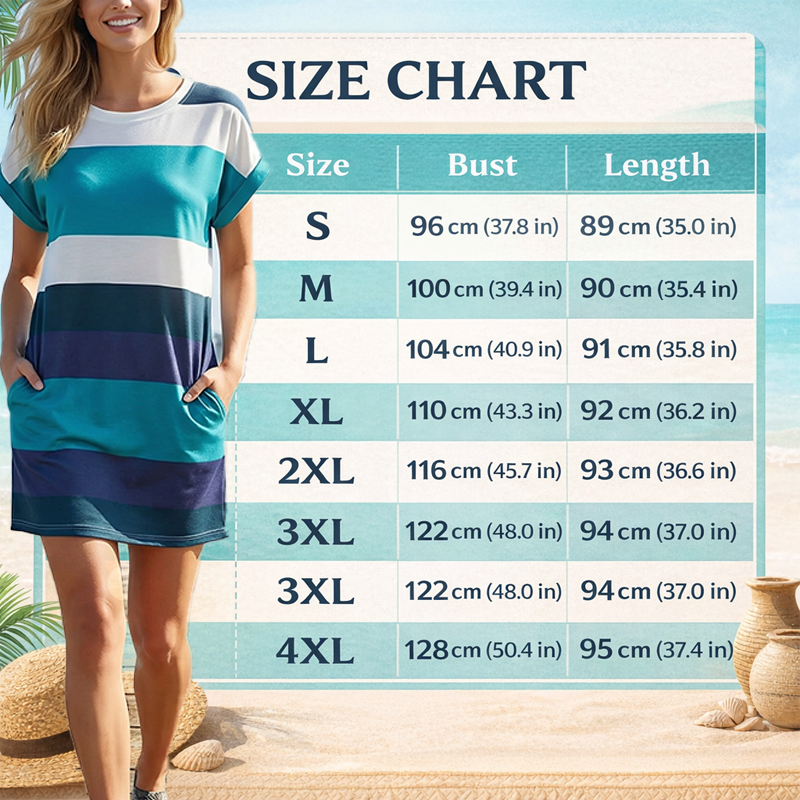 🥳2026 HOT SALE🥳💞50K+ SOLD!🏖️💨 90% OFF! Striped Midi Dress – Lightweight & breathable, effortless drape. Beach cover-up to evening dinner, one dress does it all. Pink, green, sky blue & more. 🌊✅