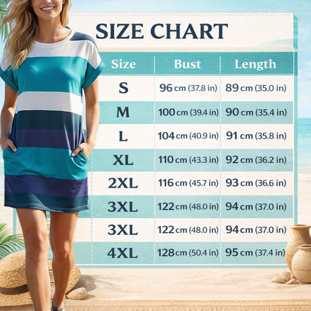 🥳2026 HOT SALE🥳💞50K+ SOLD!🏖️💨 90% OFF! Striped Midi Dress – Lightweight & breathable, effortless drape. Beach cover-up to evening dinner, one dress does it all. Pink, green, sky blue & more. 🌊✅