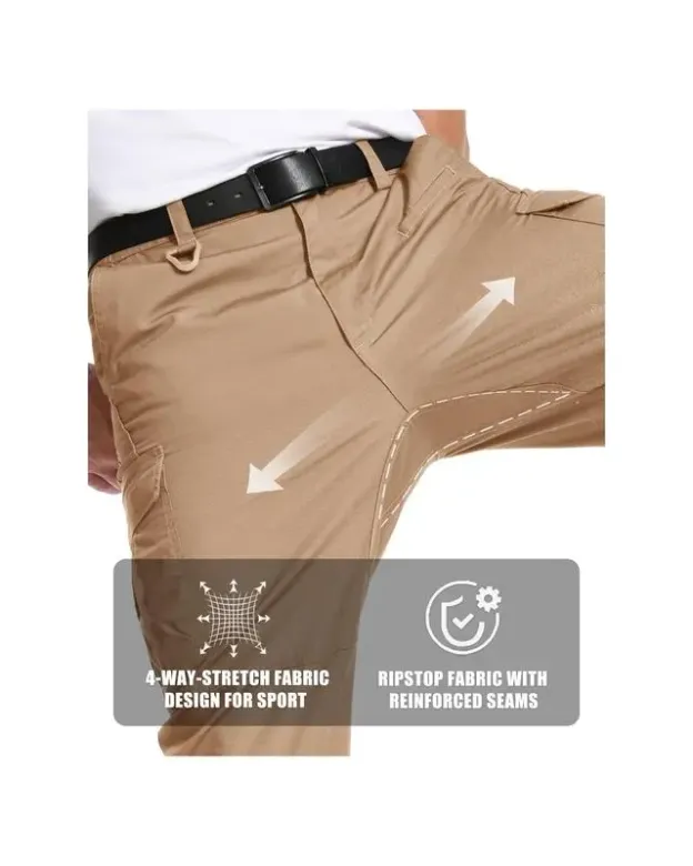 Men's Tactical Pants 9 Pockets Ripstop Water Repellent Cargo Pants Plain Casual Fitted Trousers Menswear for Work Hiking Hunting FallFreshness Outdoorfun