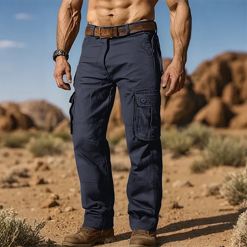 Men's Cargo Pants Trousers Buttons Multi Pocket Plain Wearable Outdoor Daily Camping & Hiking Fashion Classic Army Yellow Grass Green 2025 - &euro;17.54 &ndash;P1