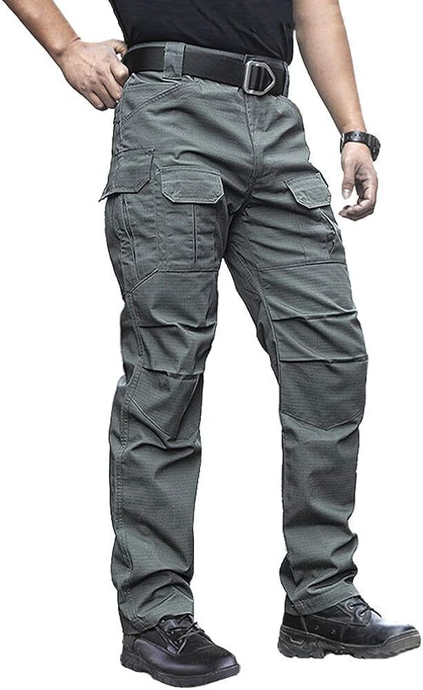 (7 Pants)  Men's Outdoor Tactical Pants Rip Stop Lightweight Waterproof Military Combat