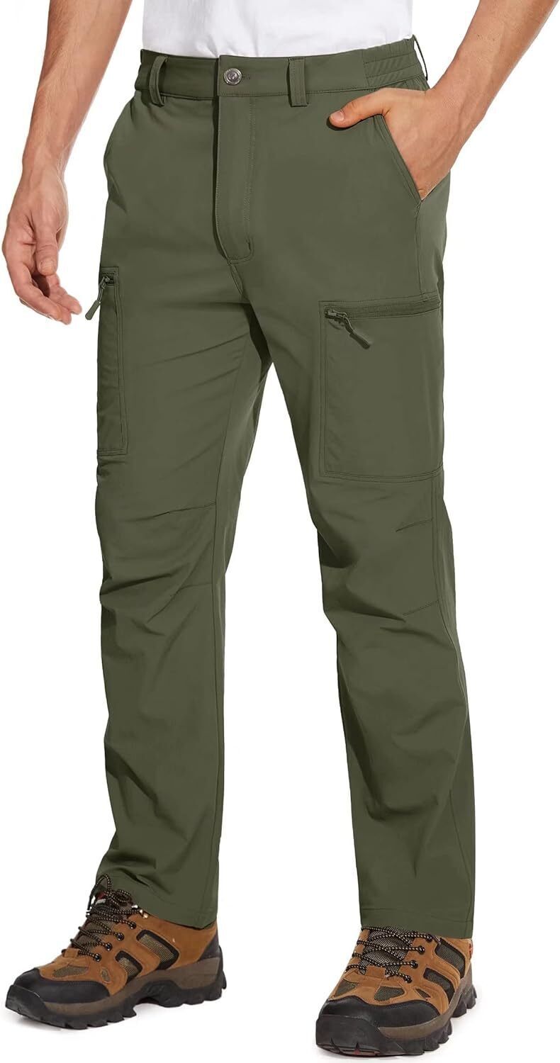 7-park Men's Hiking Pants 6 Pockets,Water Resistant Ripstop Outdoor Pants,Lightweight Quick Dry Fishing Work Pants