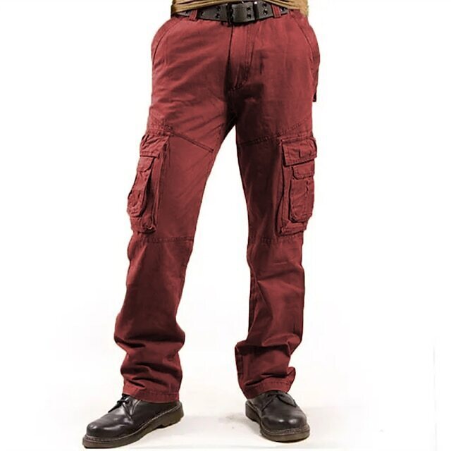 6-parks Men's Cargo Pants Cargo Trousers Hiking Pants Pocket Plain Comfort Breathable Outdoor Daily Going out 100% Cotton Fashion