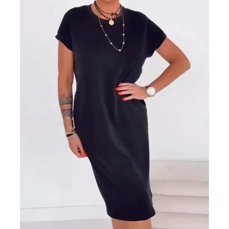 👗 90% OFF NOW! 🛍️ Women's Casual Short Sleeve T-Shirt Dress – Soft, Breathable & Pockets Included 🌿