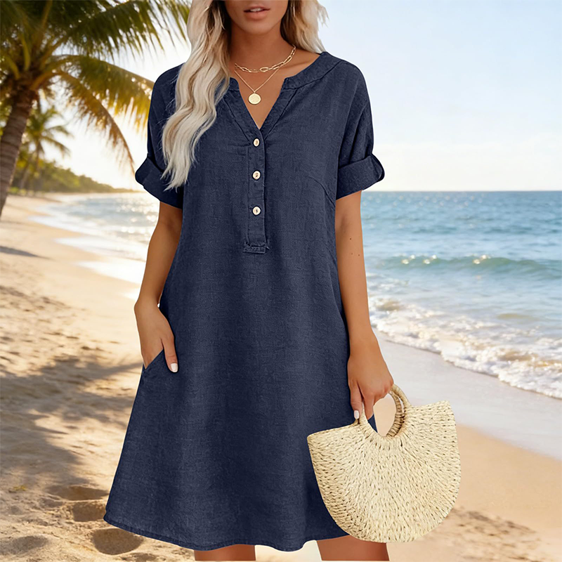 90% OFF NOW! 🏆Women's Casual V-Neck Tunic Dress with Pockets