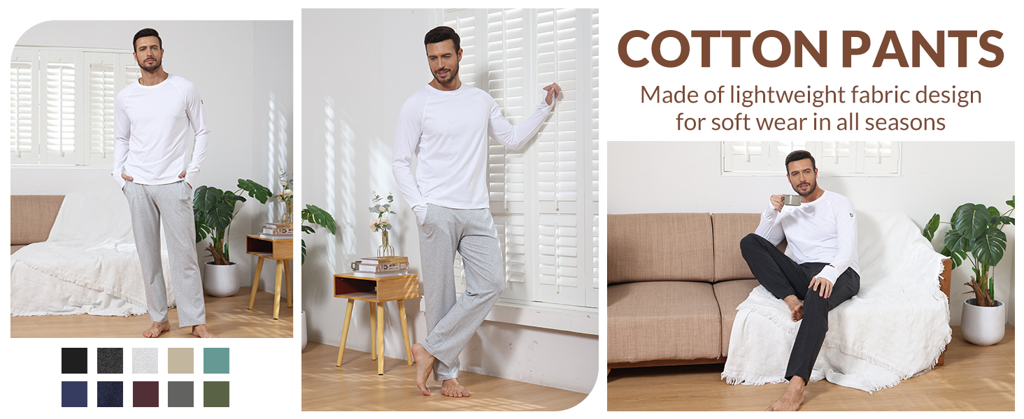 BALEAF Men's Sweatpants Casual Lounge Cotton Pajama Yoga Pants