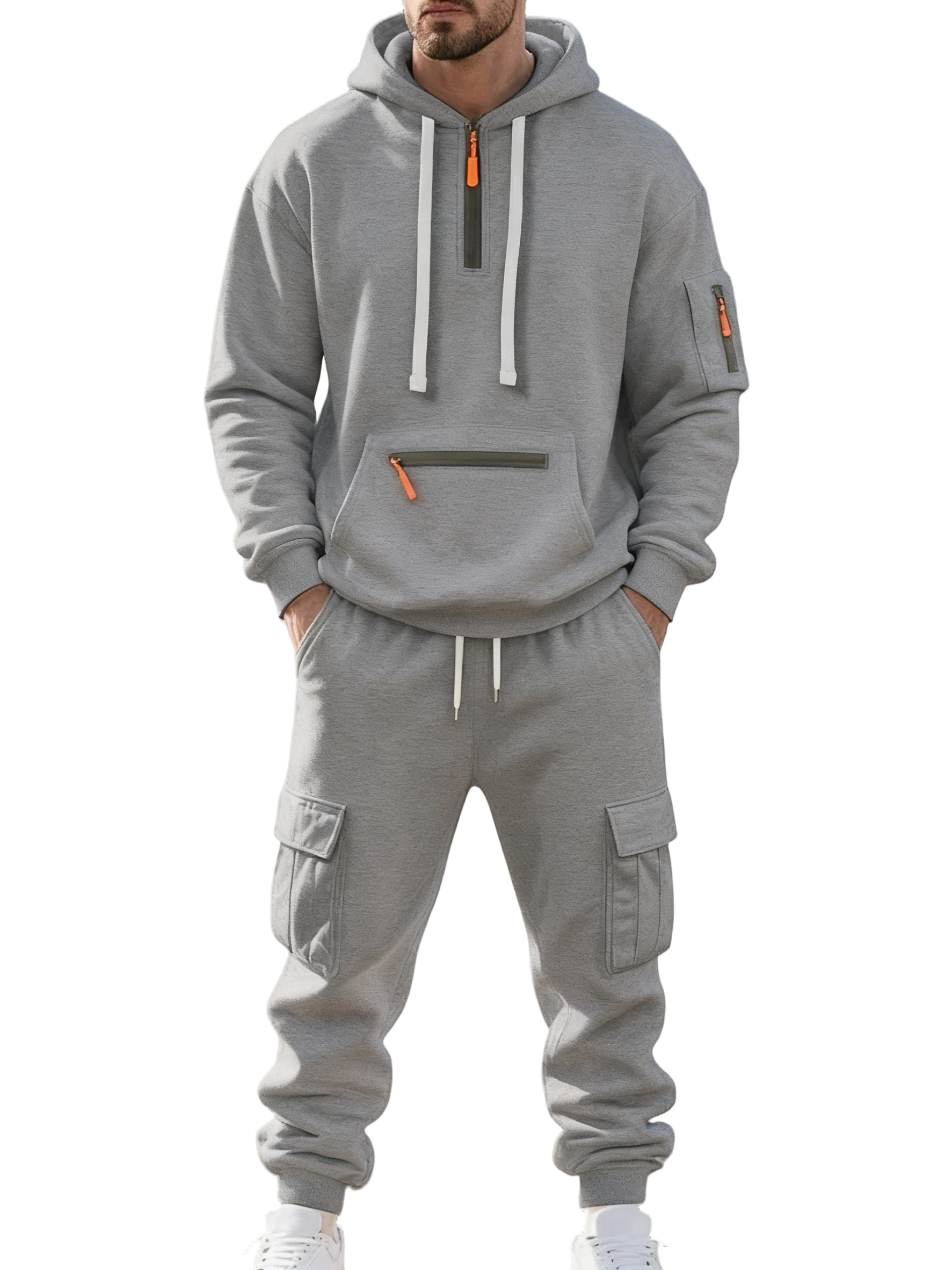 7 SETS $27,Clearance sale!Men’s Winter Fleece-Lined Set – Warm Casual Workwear Outfit with Multi-Pocket Jacket & Pants