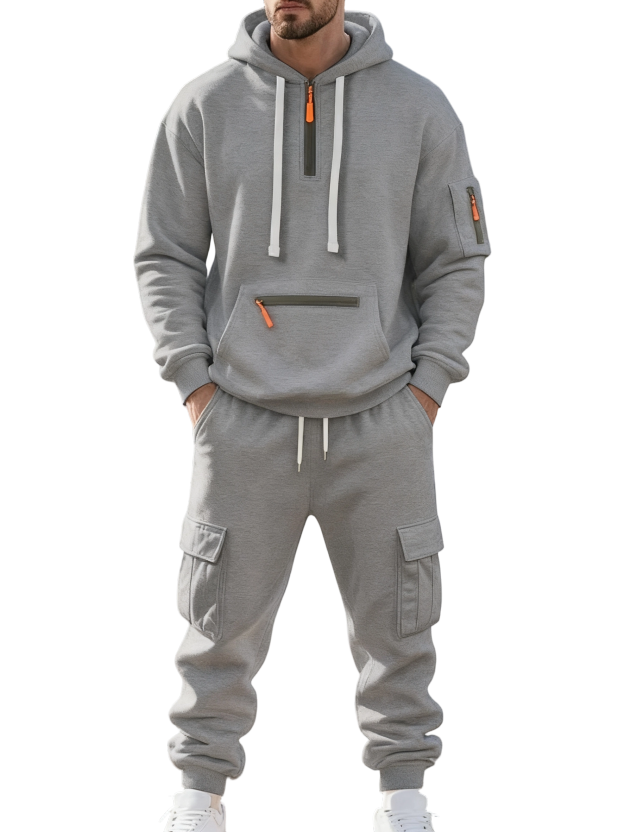 7 SETS $27,Clearance sale!Men’s Winter Fleece-Lined Set – Warm Casual Workwear Outfit with Multi-Pocket Jacket & Pants
