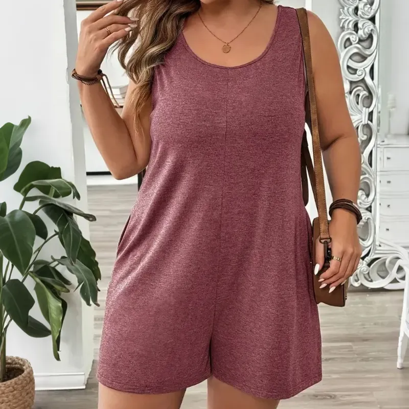👗 LIMITED-TIME 90% OFF! 💥 Women's Plus Size Sleeveless Jumpsuit with Pockets – Flowy, Comfortable, Versatile ✨