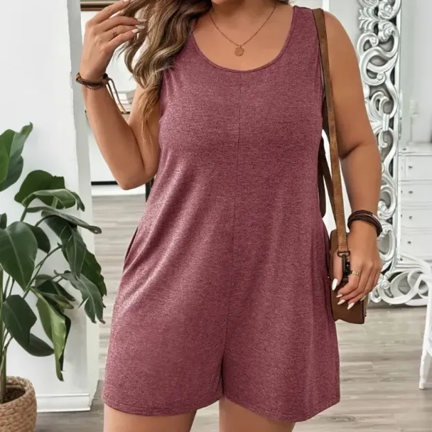 👗 LIMITED-TIME 90% OFF! 💥 Women's Plus Size Sleeveless Jumpsuit with Pockets – Flowy, Comfortable, Versatile ✨