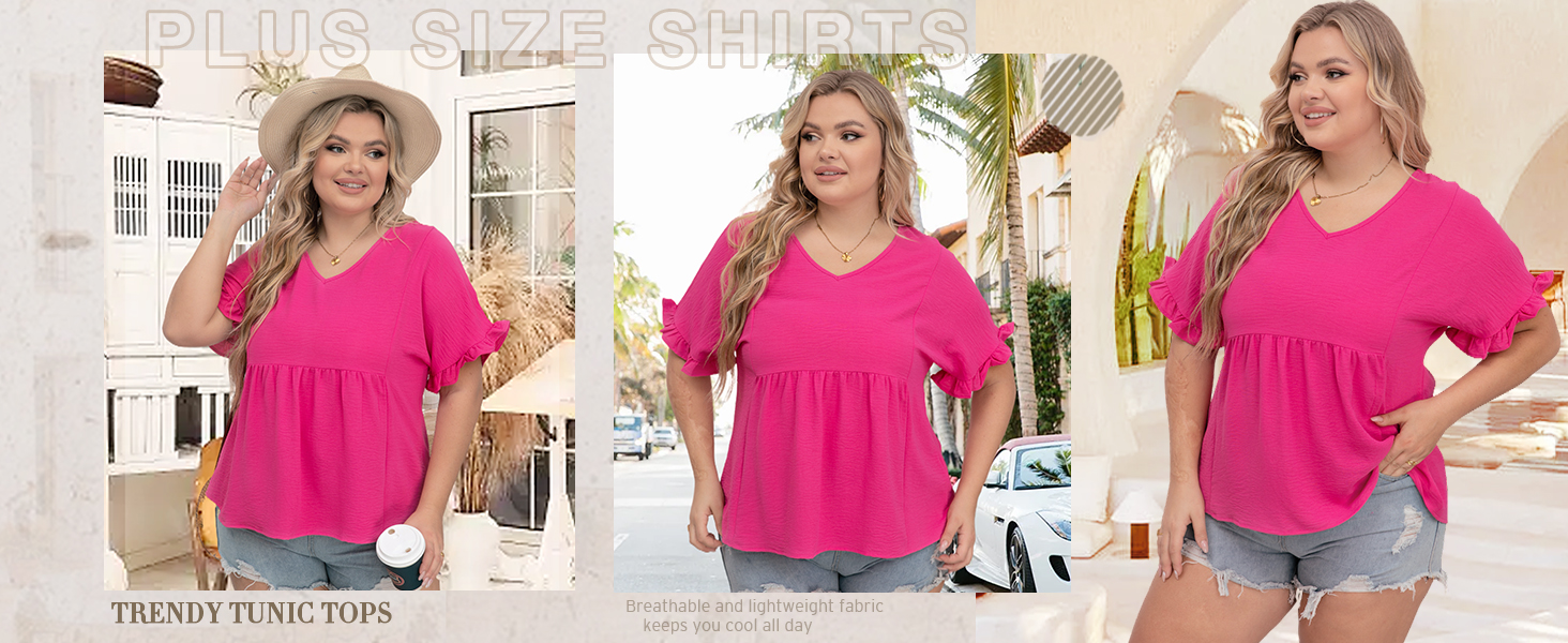 WIHOLL peplum tops for women short sleeve