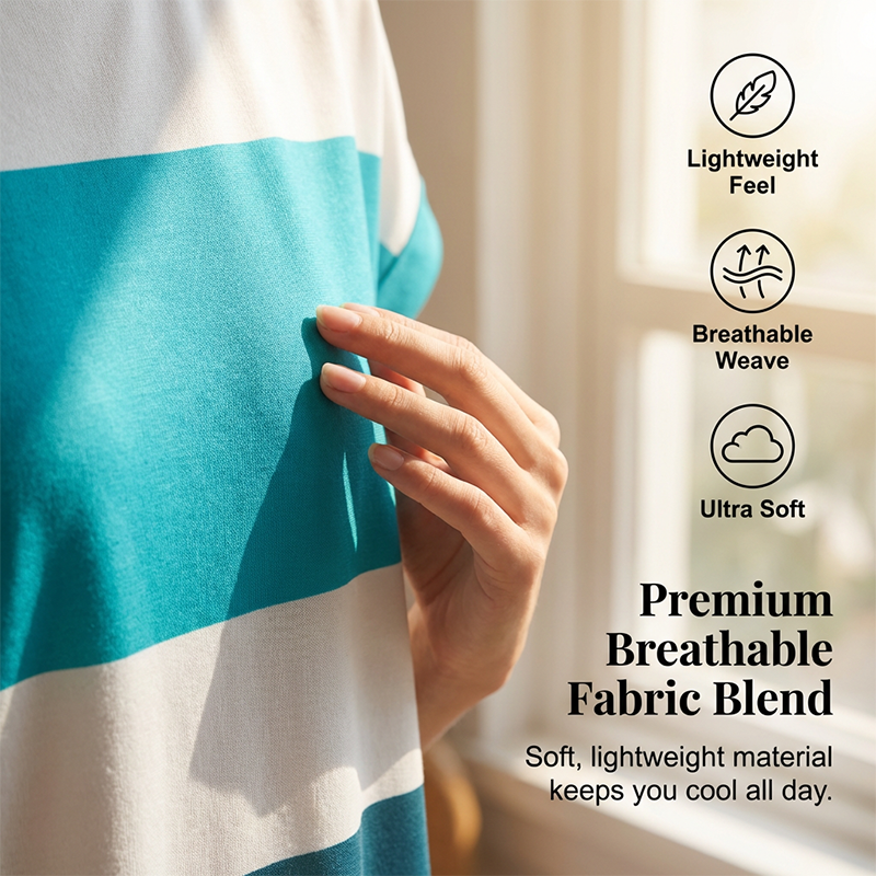 🥳2026 HOT SALE🥳💞50K+ SOLD!🏖️💨 90% OFF! Striped Midi Dress – Lightweight & breathable, effortless drape. Beach cover-up to evening dinner, one dress does it all. Pink, green, sky blue & more. 🌊✅