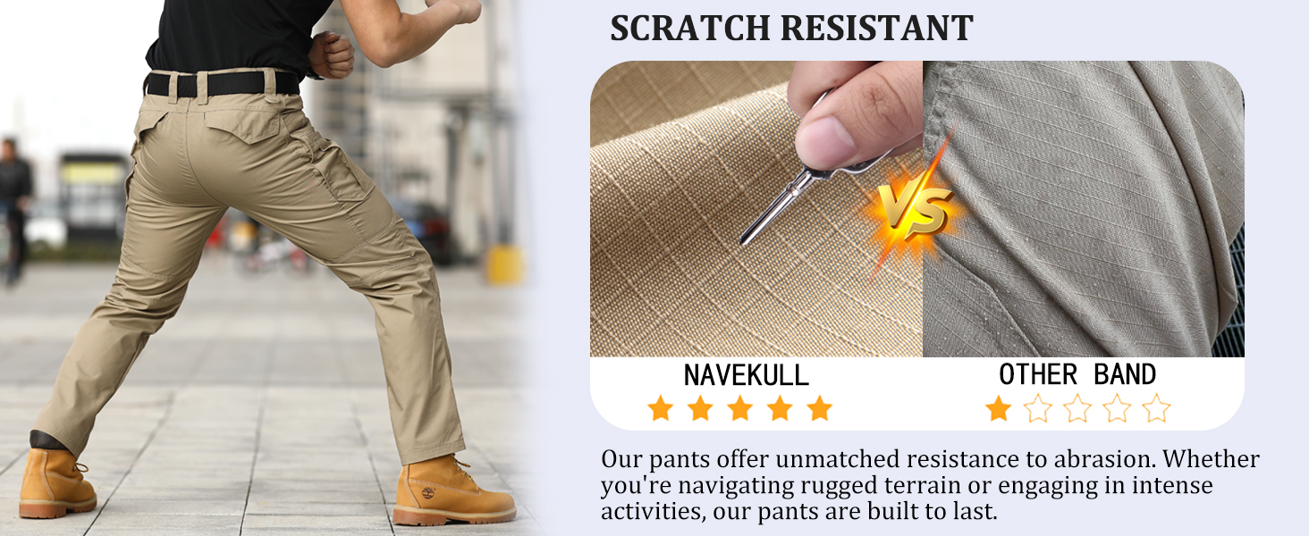 scratch resistant ,our pants are built to last