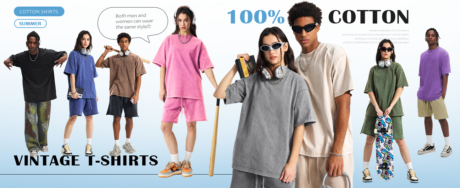 Cotton Acid Wash Tee Shirt for Women