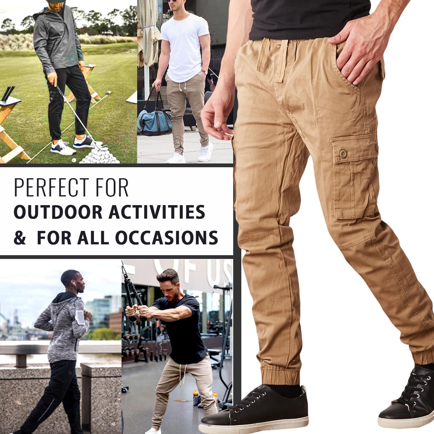Last Day Promotion🔥3-Pack Men's Cotton Flex Stretch Cargo CombatJogger Pants (Sizes, S-6XL)
