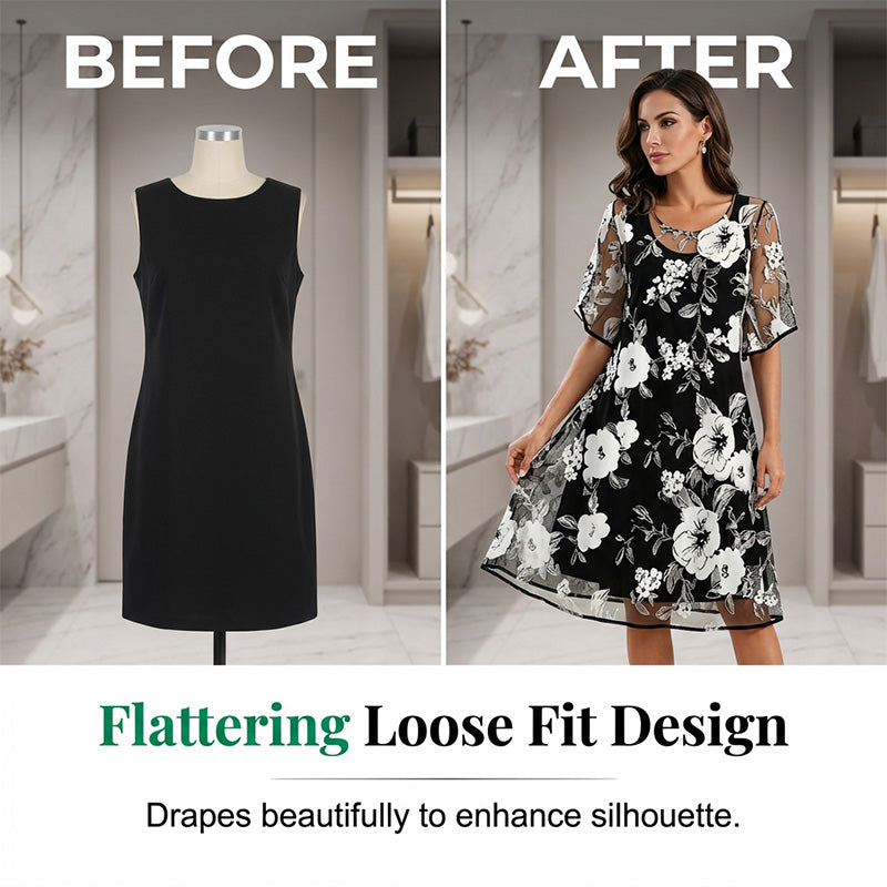 ⏰🔥LIMITED TIME90% OFF! 🌸 Women’s Elegant Floral Print Chiffon Dress – Flowing, Lightweight & Perfect for Any Occasion ✨💃