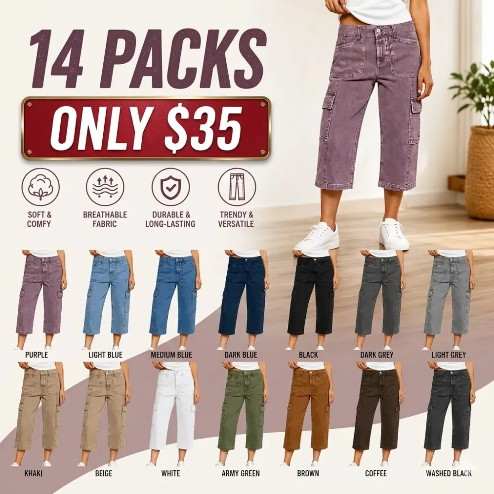 ⚡FINAL SALE⚡- Women's Mid-Rise Straight-Leg Cropped Pants