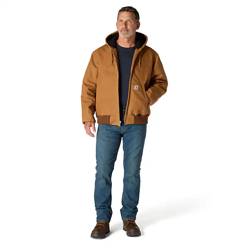 Carhartt Men's J140 Duck Active Jacket - Quilted Flannel Lined