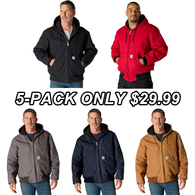 Carhartt Men's J140 Duck Active Jacket - Quilted Flannel Lined