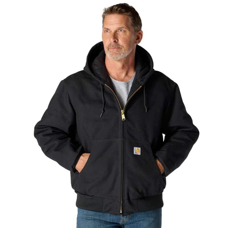 Carhartt Men's J140 Duck Active Jacket - Quilted Flannel Lined