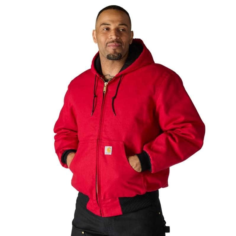 Carhartt Men's J140 Duck Active Jacket - Quilted Flannel Lined