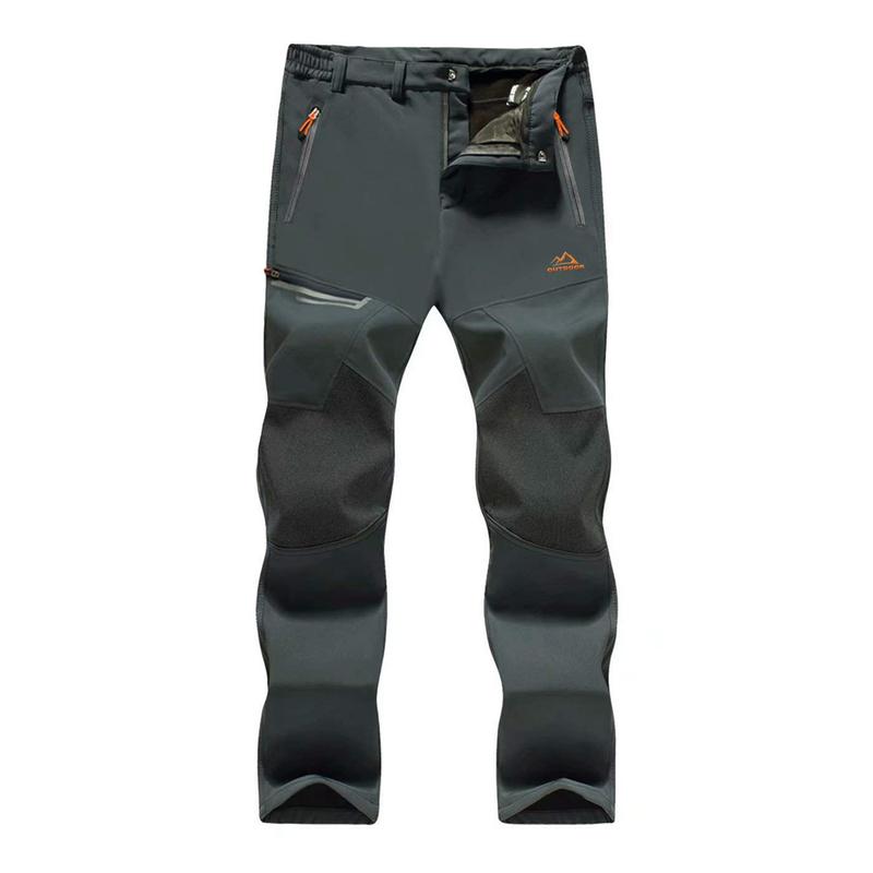 Men's Winter Pants Fleece Lined Ski Snow Pants Water Resistant 4 Zip Pockets Outdoor Pants