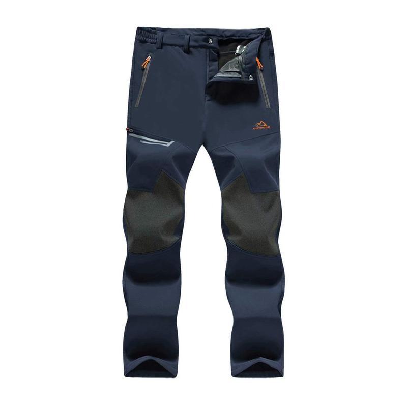 Men's Winter Pants Fleece Lined Ski Snow Pants Water Resistant 4 Zip Pockets Outdoor Pants